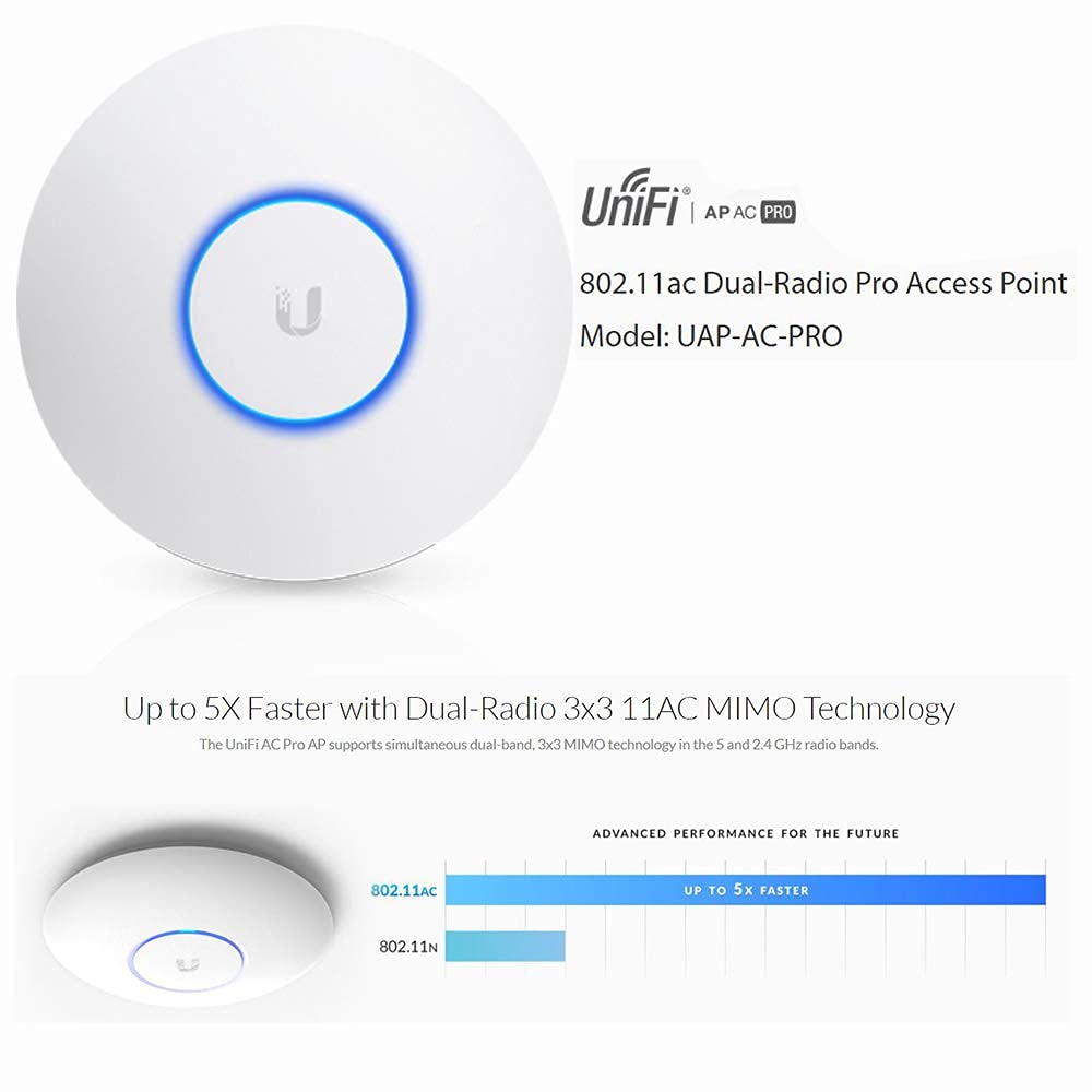 Ubiquiti UAP-AC-PRO 2-PACK Unifi AP AC PRO 11ac Dual-Radio Pro Access Point (Renewed)