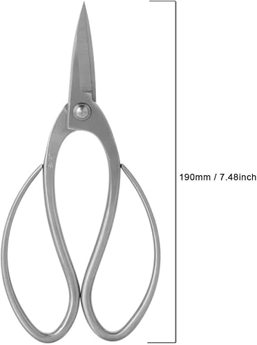 Miniatura 4 de GLOGLOW Tijeras de bonsái, 7.5 pulgadas de acero inoxidable para ramas de raíz, tijeras de podar para arreglar flores, recortar plantas