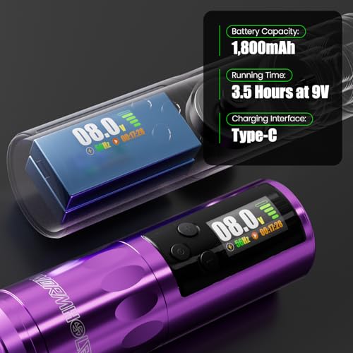 Image of Wormhole Tattoo Gun Kit Xtreme Tattoo Kit Black Tattoo Ink Wireless Tattoo Machine Kit 1,800 mAh Battery Tattoo Power Supply 20 Tattoo Cartridge Needles Multi-function Smart Tattoo Pen