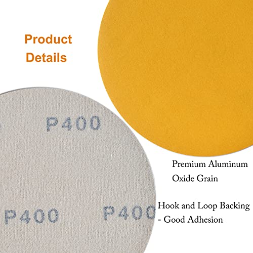 Image of 6-Inch No-Hole Hook and Loop Sanding Discs, 60 /80 /100 /120 /150 /220 /320 /400 /600 /800 Assorted Grits Sandpaper for Random Orbital Sander, 100-Pack