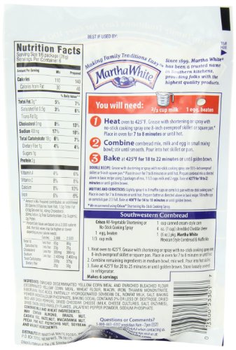 Martha White Mexican Style Cornbread and Muffin Mix, 6 Ounce (Pack of 12)