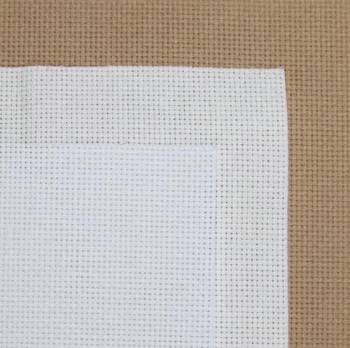 Image of KCS 3 pc of 15 inch x 18 inch(38cmx45cm) 18 Count Cross Stitch Cotton Aida Cloth Needlework Rolled Fabric Box,18CT,White+Antique White+Khaki