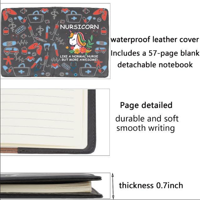 Miniatura 5 de BNQL Nursicorn Nurse Gifts Nurse Leather Notebook Journal Funny Nursicorn RN NP Nursing Gifts Appreciation Birthday Gifts for Nurse (nurse Nursicorn