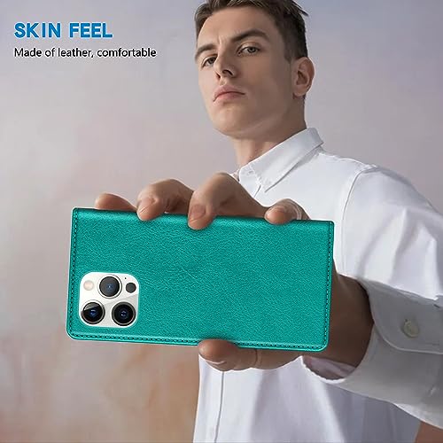 Image of ZZXX for iPhone 13 Pro Max Wallet Case Strong Magnetic 6.7 inch,Lake Blue