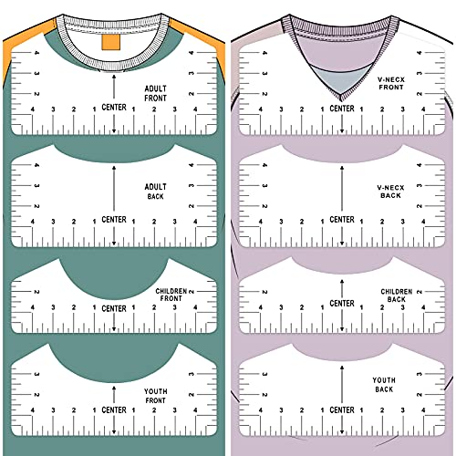 8 Pcs Tshirt Ruler Guide for Vinyl Alignment,T Shirt Rulers to Center Designs,T-Shirt Measurement Tool for Heat Press,Tee Ruler for Vinyl Placement Sublimation Accessories by BUSHIBU 8 Pcs Tshirt Ruler Guide for Vinyl Alignment,T Shirt Rulers to Center Designs,T-Shirt Measurement Tool for Heat Press,Tee Ruler for Vinyl Placement Sublimation Accessories by BUSHIBU