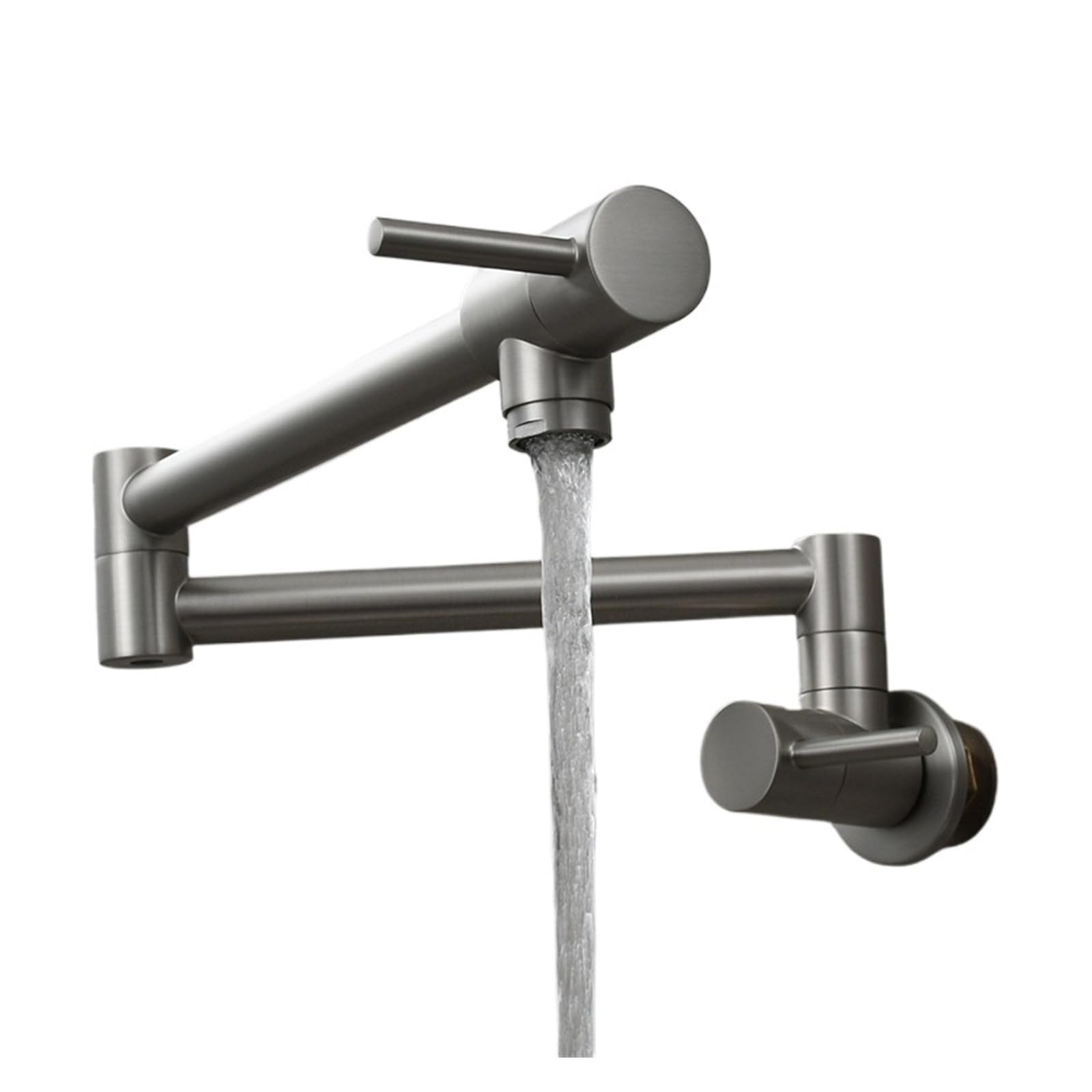 ZQFHSX Plated Folding Wall-Mounted Kitchen Faucet Pot Filler 360-Degree Rotating Sink for Most Scenarios(Nickel)