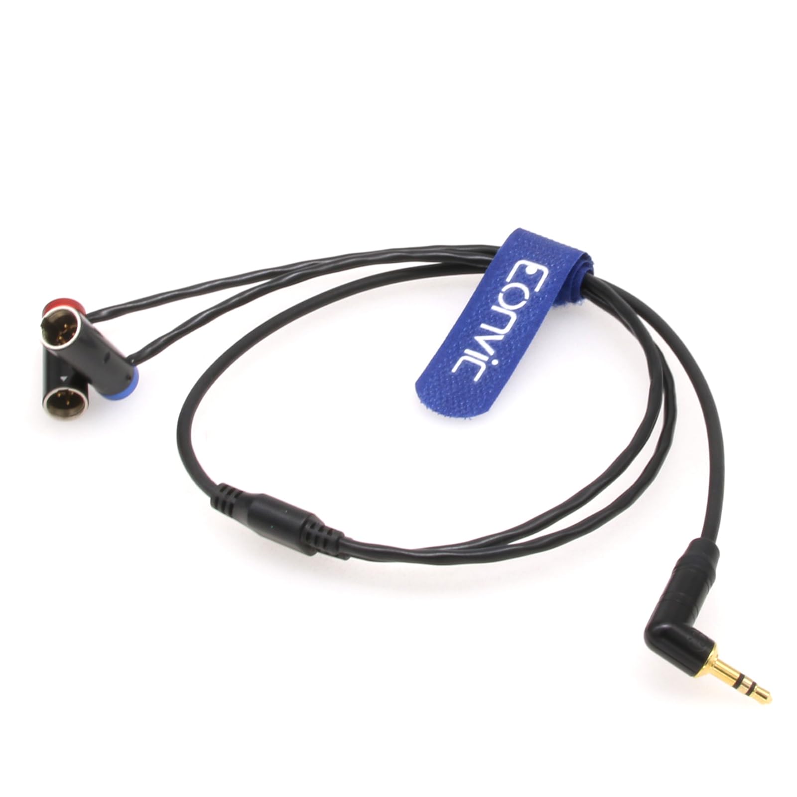 3.5mm TRS to Dual Low-Profile TA3M Mini-XLR 3-pin Male Audio Cable for RODE Wireless GO II Canon EOS C70 Blackmagic Pocket Cinema Camera 6K Pro Camera