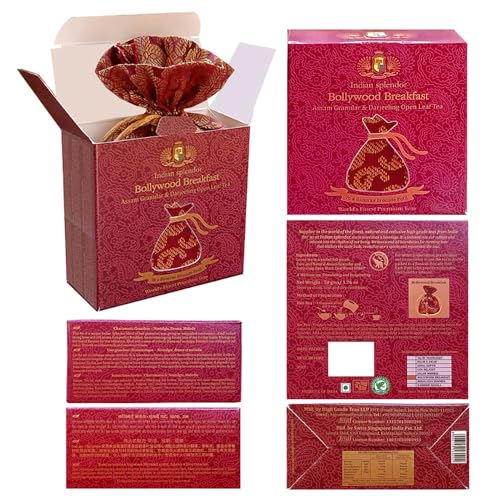 Image of INDIAN SPLENDOR Bollywood Breakfast | Exclusively Handpicked | Premium Blend of ASSAM Granular & DARJEELING Open Black Tea Leaves - 50g (25 Cups).