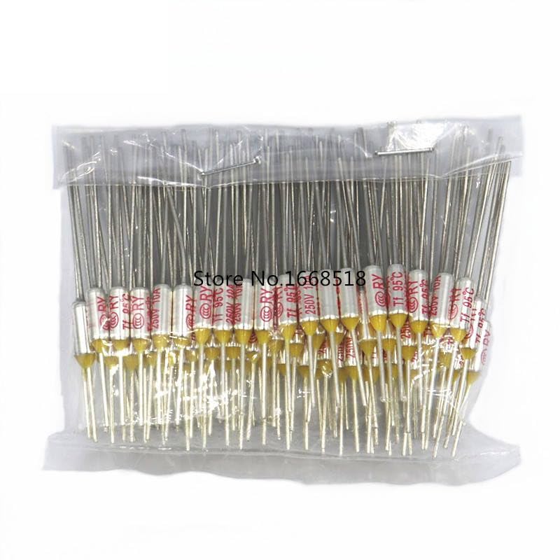 RY 100pcs/lot Micro Thermal Fuse 10A 250V RY 95 Degrees Tf 95 C Mini Temp Fuse Metal Shell Thermal Cutoff