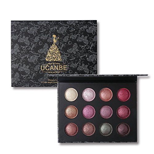 12 Color Baked Eyeshadow Palette,Warm Matte Colorful Bright Eye Makeup Palette
