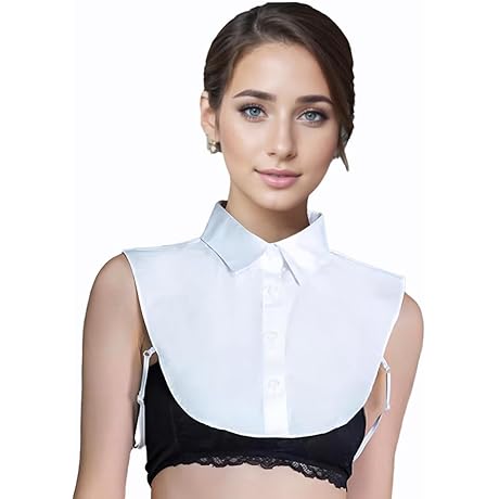 White Fake Collar: Detachable Blouse for a Professional Look