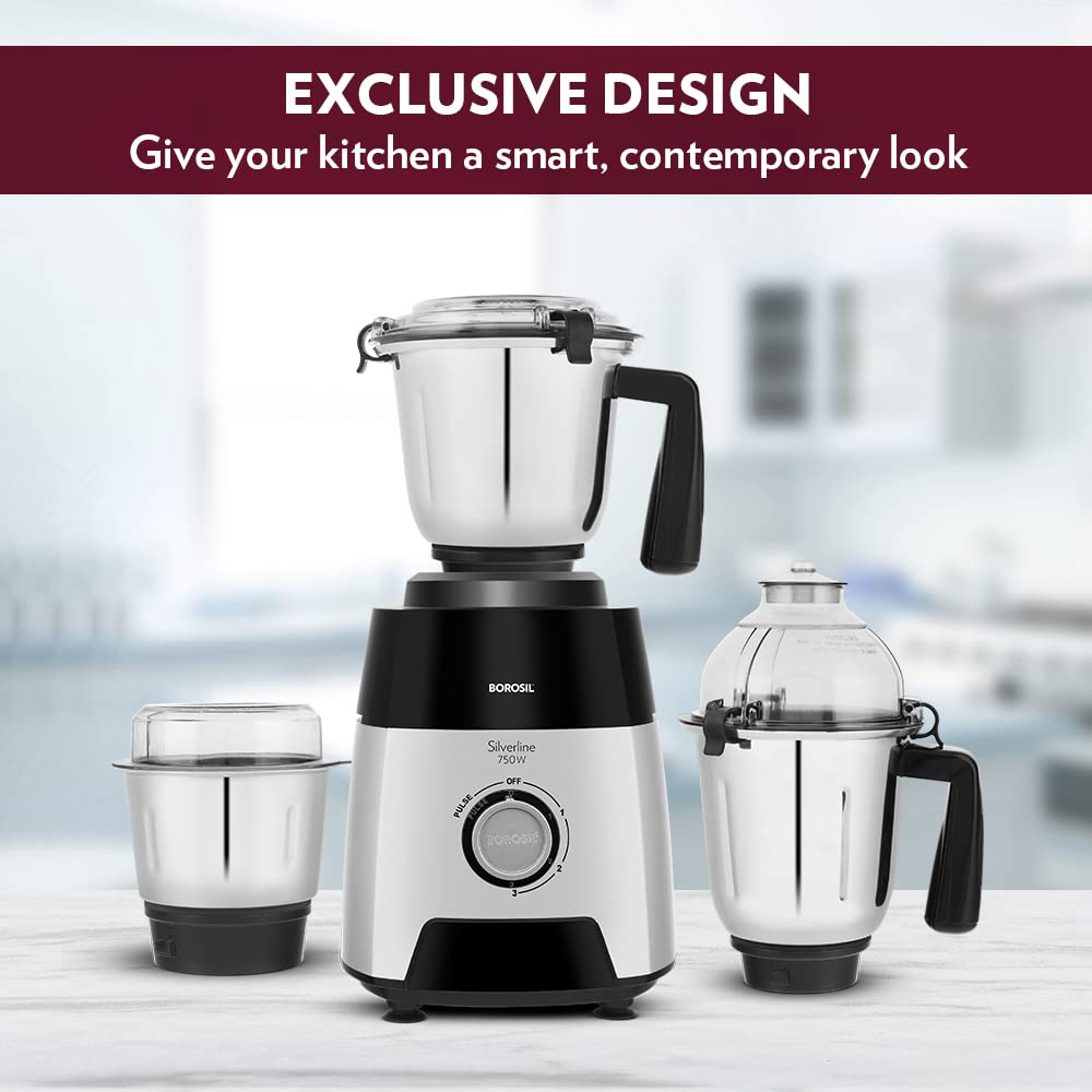 borosil silverline 600w mixer grinder