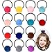 BBTO 28 Pieces Pom Balls Elastic Hair Ties Solid Fur Ball Hair Bands Ponytail Hair Accessories for Girls Favor, Assorted Colors for Halloween Party