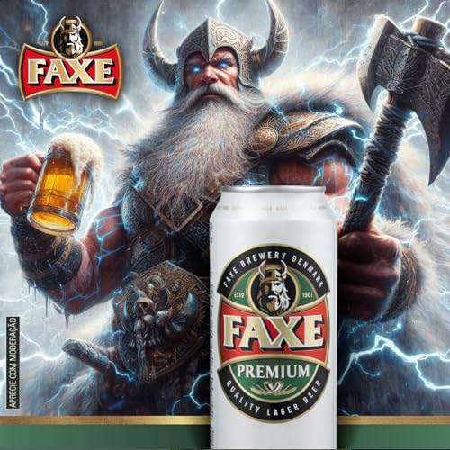 Kit c/ 4und Cerveja Faxe Premium Dinamarca Lata 500ml