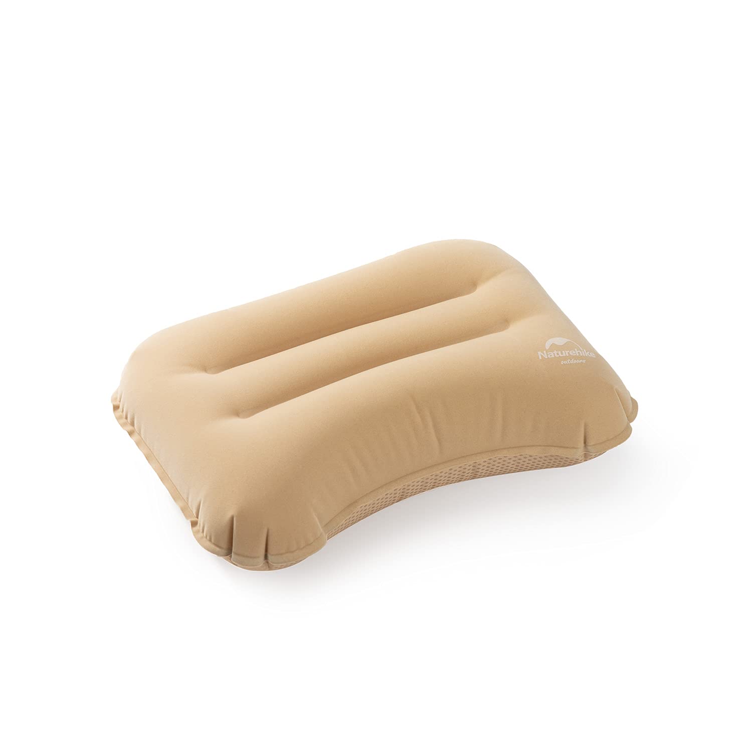 Naturehike PU Flocking Comfortable Sleeping Pillow Khaki | Rectangular Bed Pillow with Gusseted Side Band Design for Superior Comfort