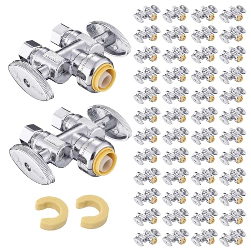 Image of 50Pcs EFIELD 1 /2 inchPush x Dual 3 /8 inchOD Straight Stop Valve(PF-VALVE039-50)