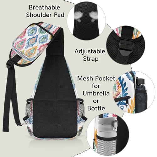 Bolso Sling para Hombre y Mujer con Hojas India miniatura 4