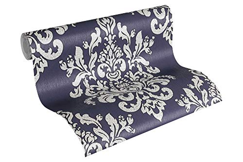 A.S. Création Vliestapete Hermitage 10 Tapete klassisch neo-barock 10,05 m x 0,53 m metallic lila weiß Made in Germany 341431 34143-1