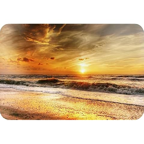 Beach Sunset - Glass Worktop Saver / Protector | Cutting Board - by Pearl Glass (60 x 40cm Extra Large) Cover