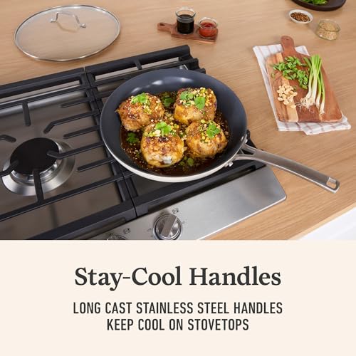 Image of Calphalon Ceramic Nonstick 12 Piece Cookware Set, Easy Cleanup Pots and Pans for Everyday Cooking, PFAS-Free Kitchen Set, Dishwasher Safe, Oven Safe, Flour