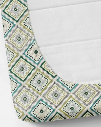 Image of 300 TC Cotton Feel Glace Cotton Elastic Fitted Bedsheet for King Size Double Bed | Fits up to 8 Inch Mattress | Printed Bedsheet with 2 Pillow Covers (Emerald, Double Size - 72 inchx72 inch)