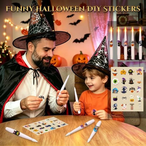 Image of Floating Candles with Wand for Halloween Decorations: Upgraded 20Pcs Magic LED Hanging Floating Candle Battery Operated Flameless Candles with Timer for Birthday Gifts Halloween Party Indoor Decor