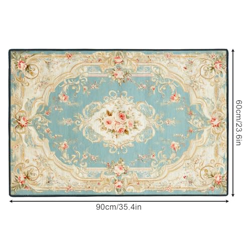 Tapete decorativo floral rosa 60x90 cm lavable antideslizante miniatura 2