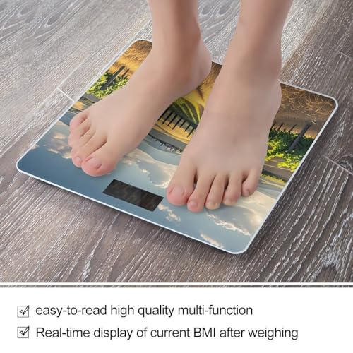 Báscula digital de baño con vidrio templado y pantalla LCD miniatura 5
