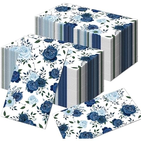Vintage Blue Floral Party Napkins by Homiladi Cover
