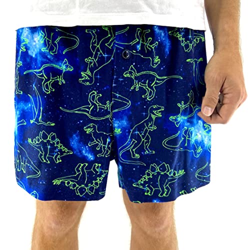 ROCK ATOLL Men’s Relaxed Fit Novelty Print Cotton Knit Jersey Button Fly Pajama PJ Shorts3
