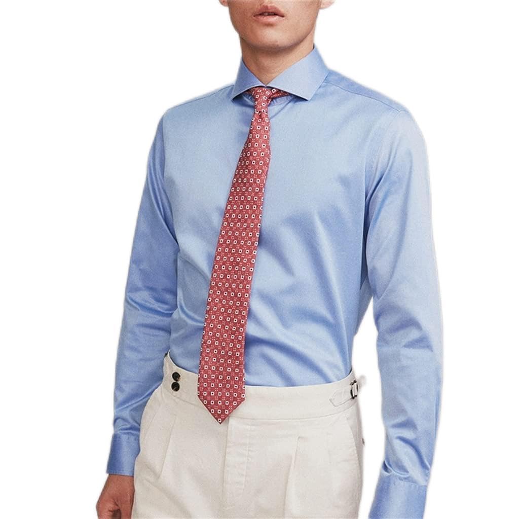Spring and Autumn Shirt Mens Business Slim Long Sleeve Dress Casual Cotton Shirt