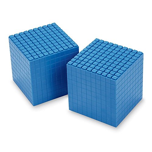 Image of hand2mind Blue Interlocking Base Ten Blocks, Math Manipulative Starter Kit (Set of 161)