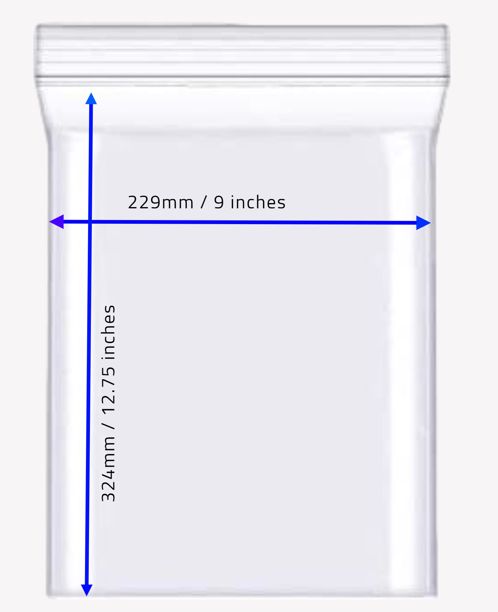 Clear A4 Grip Seal Bags | 9 X 12.75 Inch | 229 X 324Mm | Plain Transparent Bags | (25)
