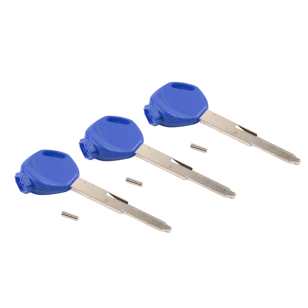 Bacar Blank Key Uncut Blade 3Pcs For 100 125 150cc Scooter DIO Z4 Z125 SCR100 WH110 Metal Blue
