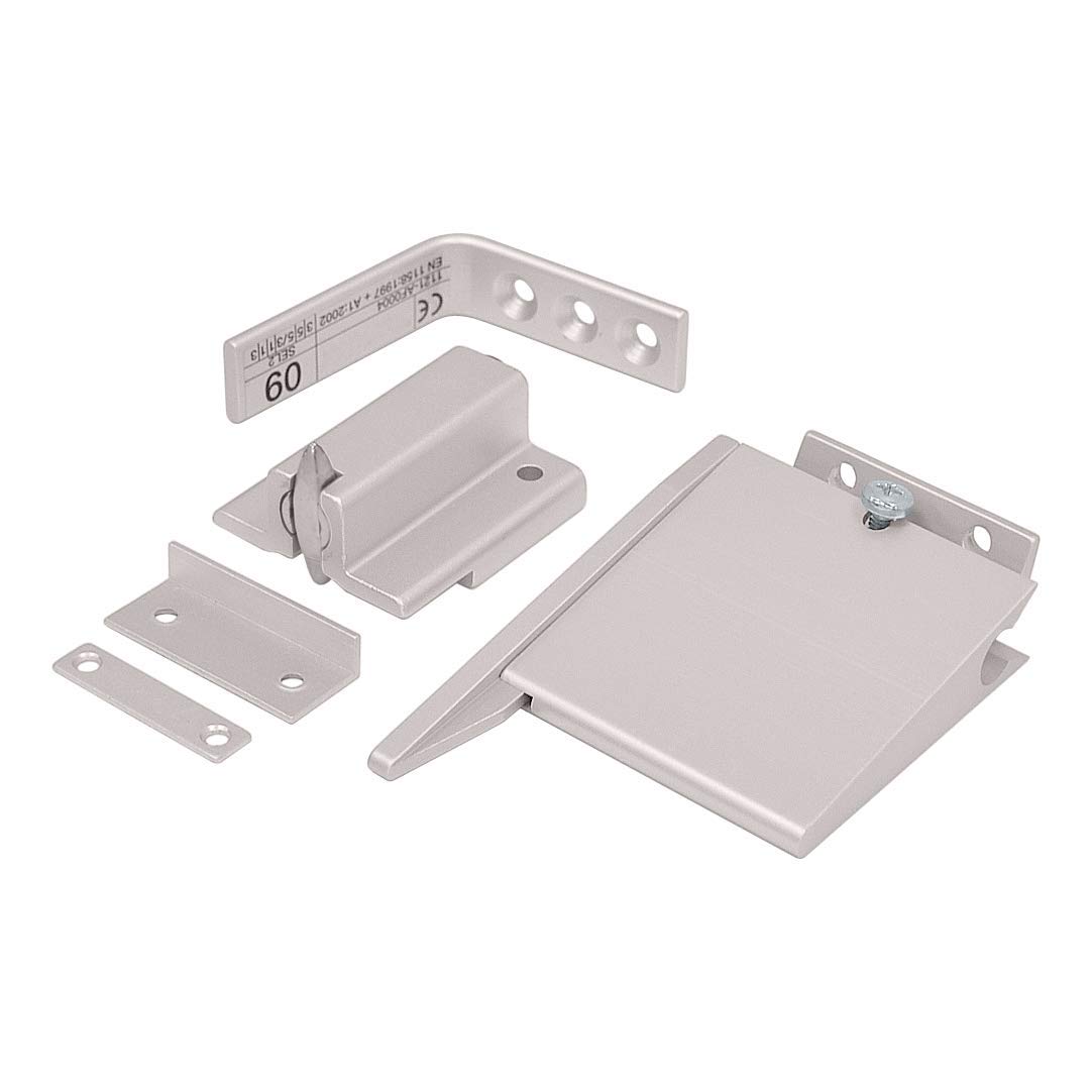 ZEROplusCE Fire Door Selector, Co-Ordinator, Standard Rebate Catch, Surface Mounted, for Double Doors, Z304 (152mm Arm, Satin Anodised Aluminium)