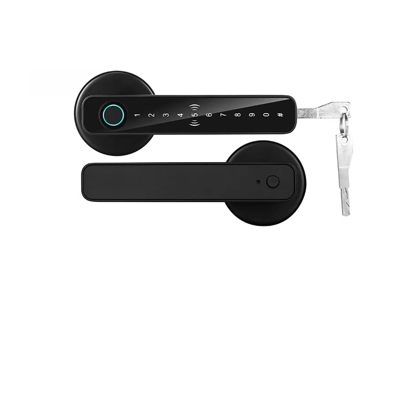 Smart Fingerprint Lock Level Electronic Indoor Password/Key/Bluetooth Unlock Bathroom Bedroom(Nero)