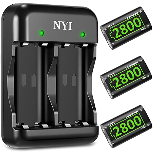 NYI 2800mAh Xbox Battery Pack with Charger, High Capacity Xbox Rechargeable Battery Pack Compatible with Xbox One S/Xbox One X/Xbox One Elite/Xbox Series S/Xbox Series X Controller