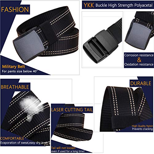 LionVII Mens Belts Web - Belt for Men with Plastic Buckle Breathable for Sport Casual- Adjustable Trim to Fit 28-45" Waist4