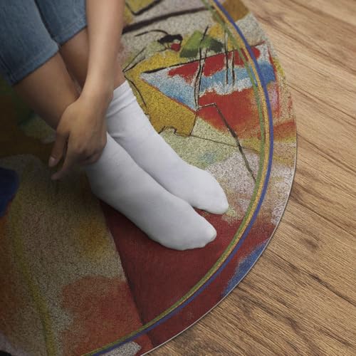 Tapis Vinyle ø120 cm Rond Salon Chambre PVC Maison Déco de Sol