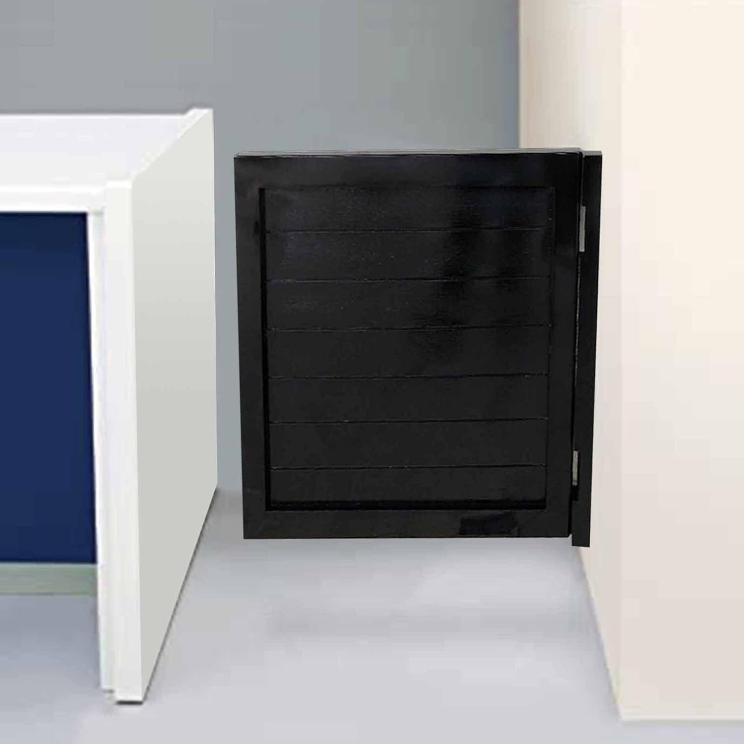 HHOZsafety Wooden Doors Swinging, Black Cafe Door Swing, Small Swing Doors for Cafe Shop/Emporium/Aisle/Entryway(W80xH90cm(31 1/2" x35 3/8"))