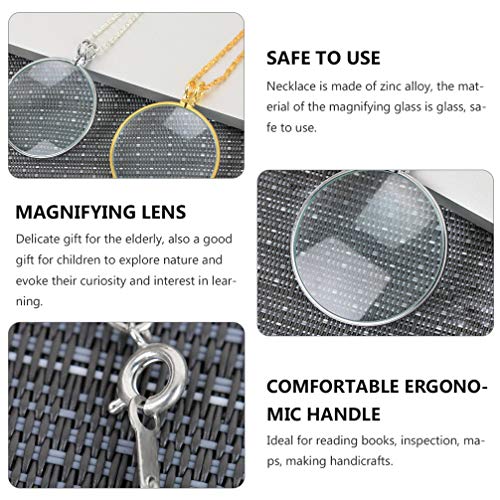 STOBOK Colar de Lupa Com 2 PeÃ§as de Lupa Com Pingente de Colar de Lupa para Festa