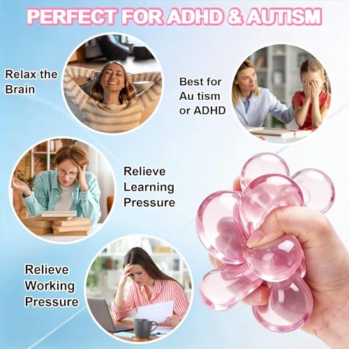 Image of Ice Cube Squishy Fidget Toy:Square Maltose Stress Ball for Anxiety Relief, Soft Squeeze Sensory Toy for Men Women Adults Office Desk, Clear Water Cube Hand Exercise Toy, Fun Birthday Gift Party Favors