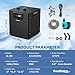 Poafamx Aquarium Chiller 1/3 HP, 79Gal Water Chiller with Upgraded LED Display, Water Pump and Pipe, Quiet Aquarium Cooler for Fish Tank Axolotl Coral Hydroponics System