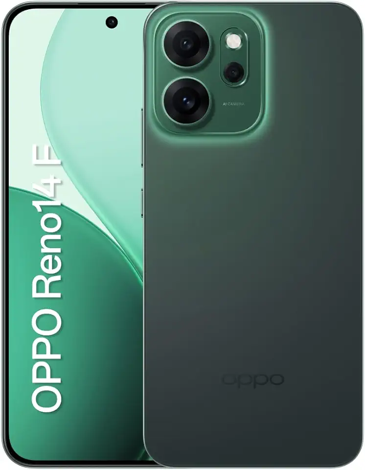 Smartphone OPPO RENO 14 F 5G 256GB 12GB RAM Câmera 50MP IP69 AMOLED 6.57" VERDE