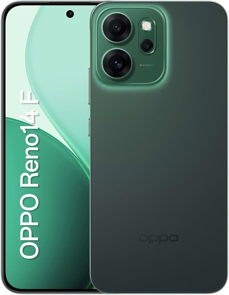 Smartphone OPPO RENO 14 F 5G 256GB 12GB RAM Câmera 50MP IP69 AMOLED 6.57" VERDE