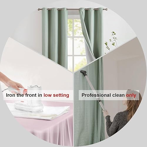 Miniatura 5 de jinchan Cortinas 100% de opacidad para dormitorio, sala de estar, cortinas opacas de lino de 96 pulgadas de largo, cortinas texturizadas de lino de