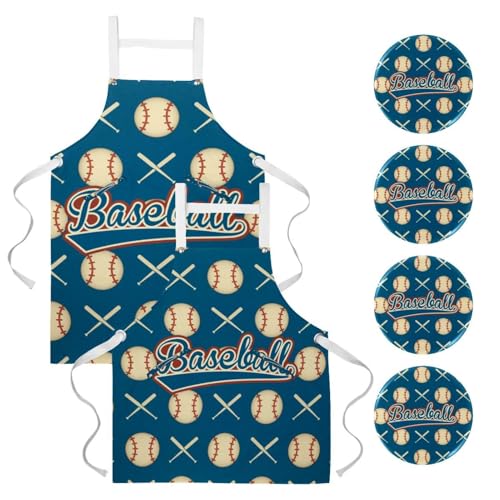Tablier de cuisine lot de 2 anti-taches avec 4 broches pour pâtisserie et bistrot