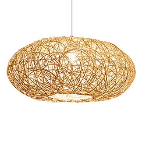 Araña de ratán Lámparas retro Lámparas de araña Restaurante Bar Luz de techo Pantalla de mimbre Linterna Lámpara de dormitorio Lámpara de ratán tejida de estilo chino para comedor, casa de campo Cover