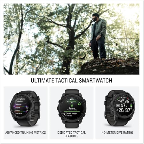 Image of Garmin tactix 8 51mm, AMOLED Display, Premium Tactical GPS Smartwatch, Includes Applied Ballistics Ultralight Solver