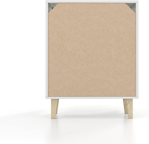 Miniatura 9 de Panana Aparador de buffet con puertas decoradas de ratán, armario de almacenamiento de cocina, armario de acento (blanco)